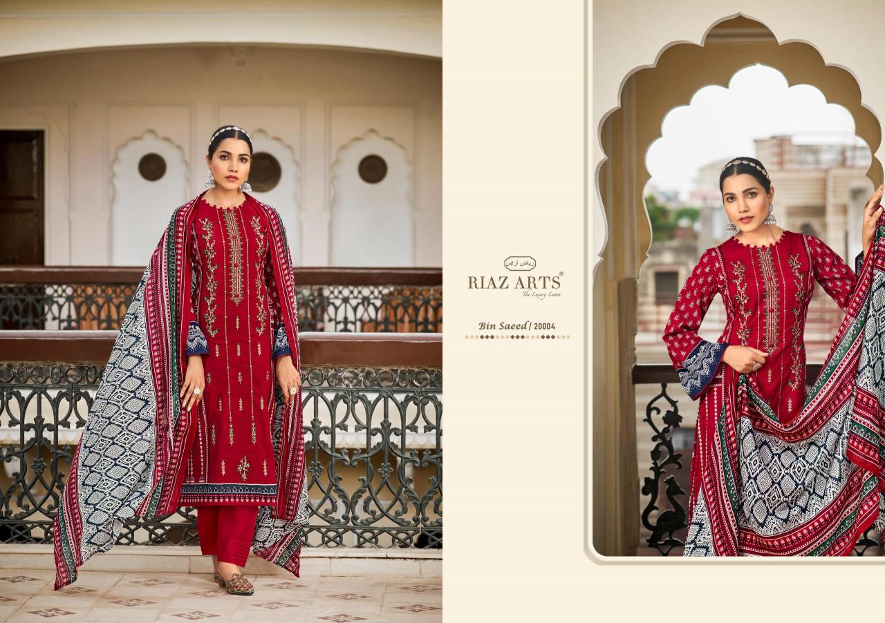 Riaz Arts Bin Saeed Vol 3 Lawn Digital Printed Salwar kameez Wholesale Catalog