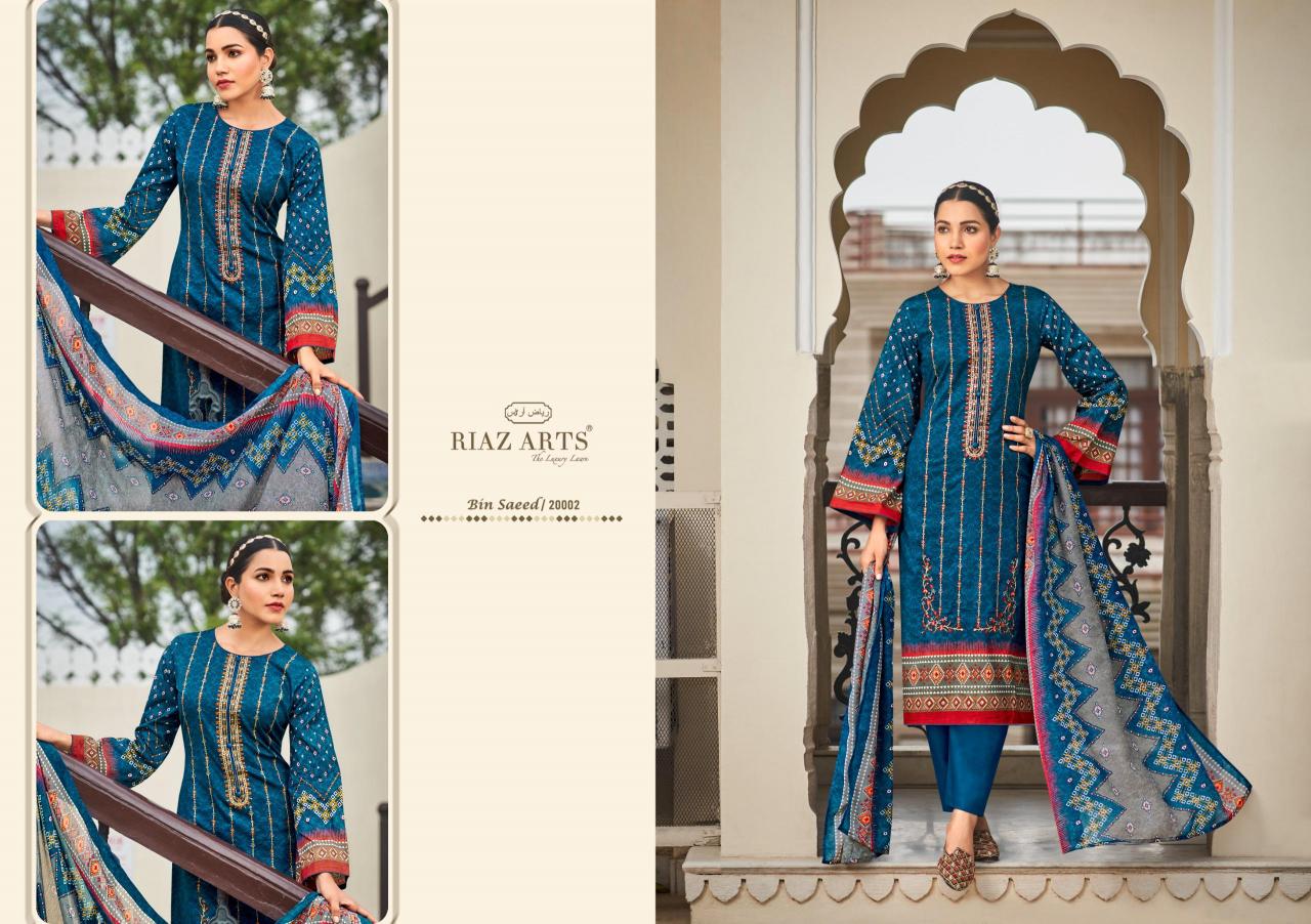 Riaz Arts Bin Saeed Vol 3 Lawn Digital Printed Salwar kameez Wholesale Catalog