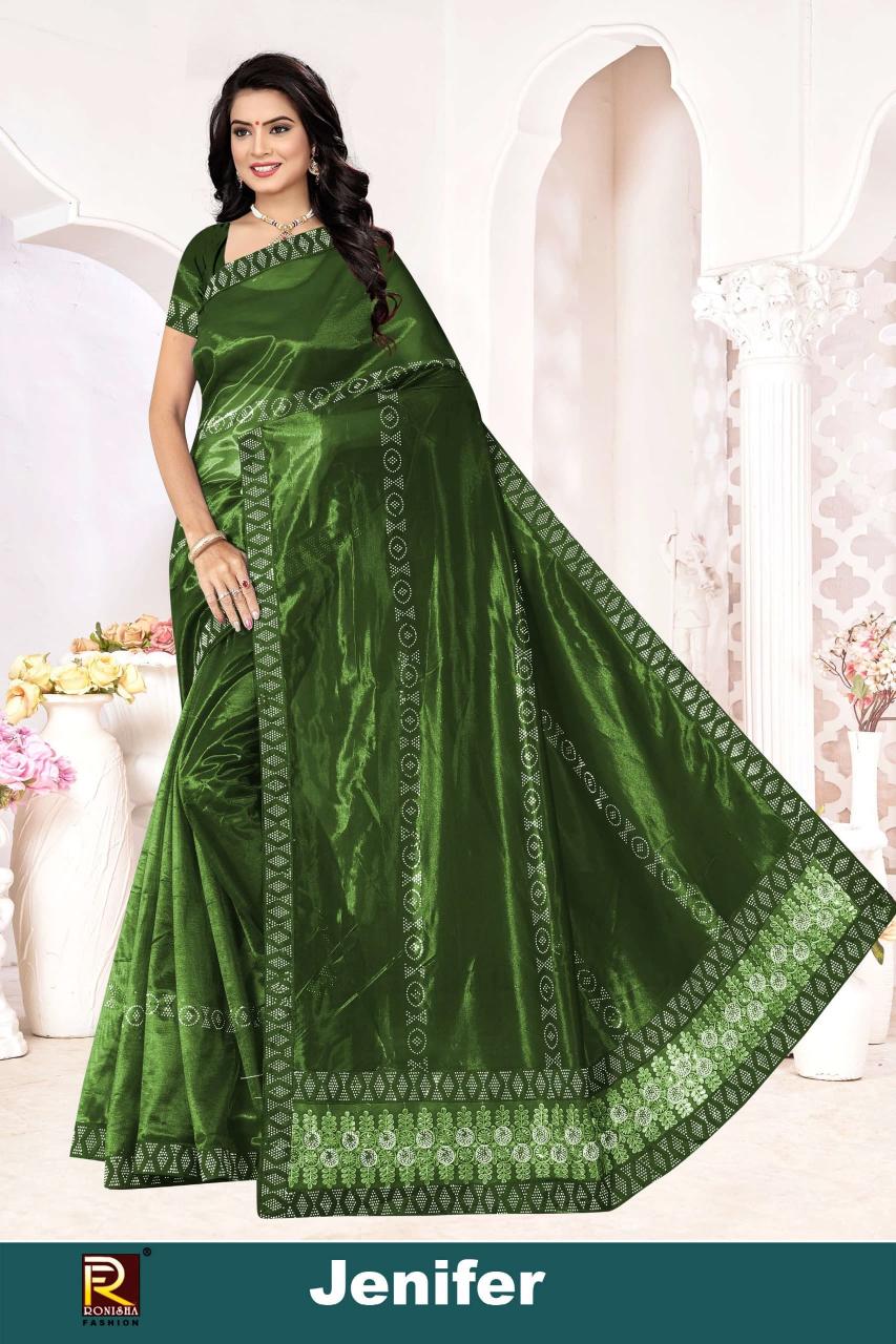 Ronisha Jenifer basic embroidery saree cost in south india