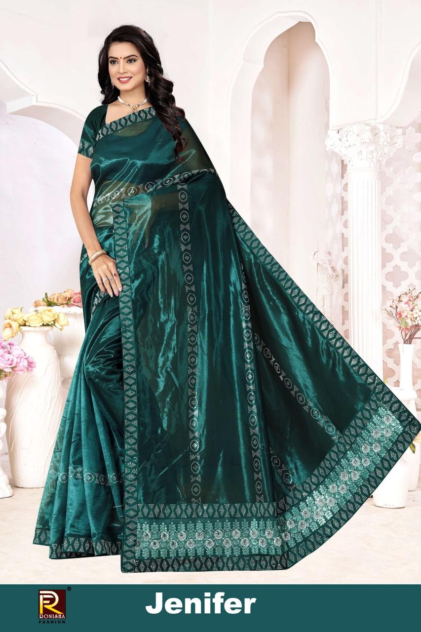 Ronisha Jenifer basic embroidery saree cost in south india