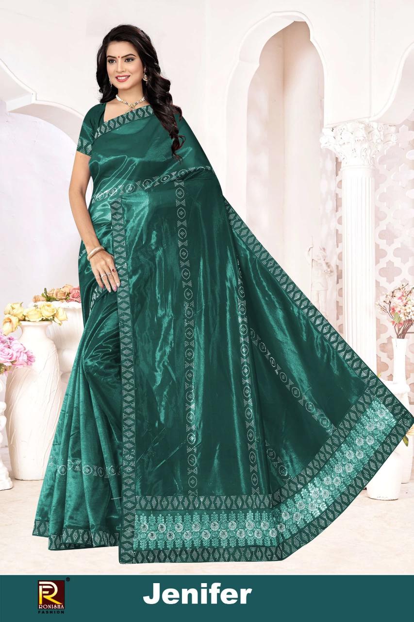 Ronisha Jenifer basic embroidery saree cost in south india