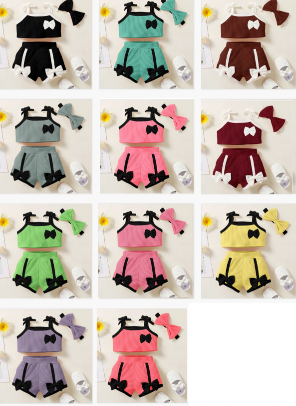 Sabella Ak Bow Top With Short Poly Spendex Girls Wear Wholesale Catalog