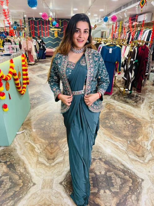 Sabella Bt 7058 Stylish Embroidered Koti ready to wear saree online india