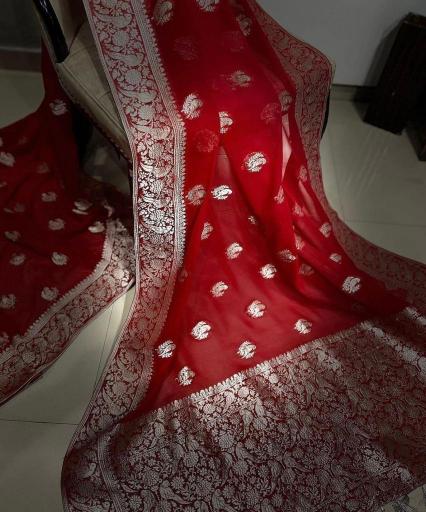 Sabella Pure Crepe Georgette Silk zari sarees online shopping india