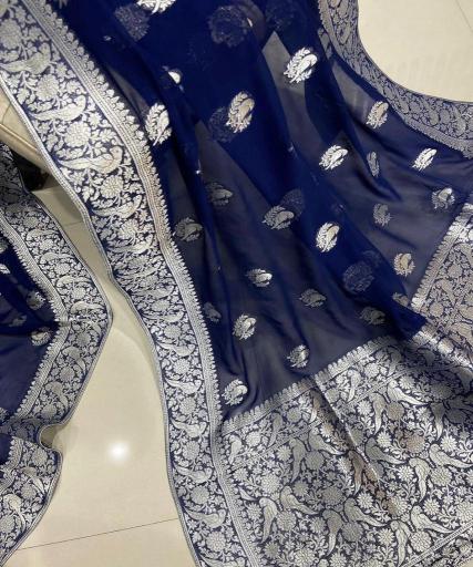 Sabella Pure Crepe Georgette Silk zari sarees online shopping india