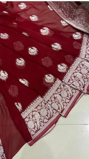 Sabella Pure Crepe Georgette Silk zari sarees online shopping india