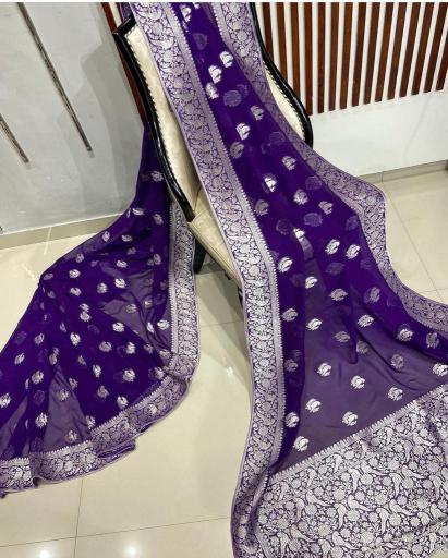 Sabella Pure Crepe Georgette Silk zari sarees online shopping india