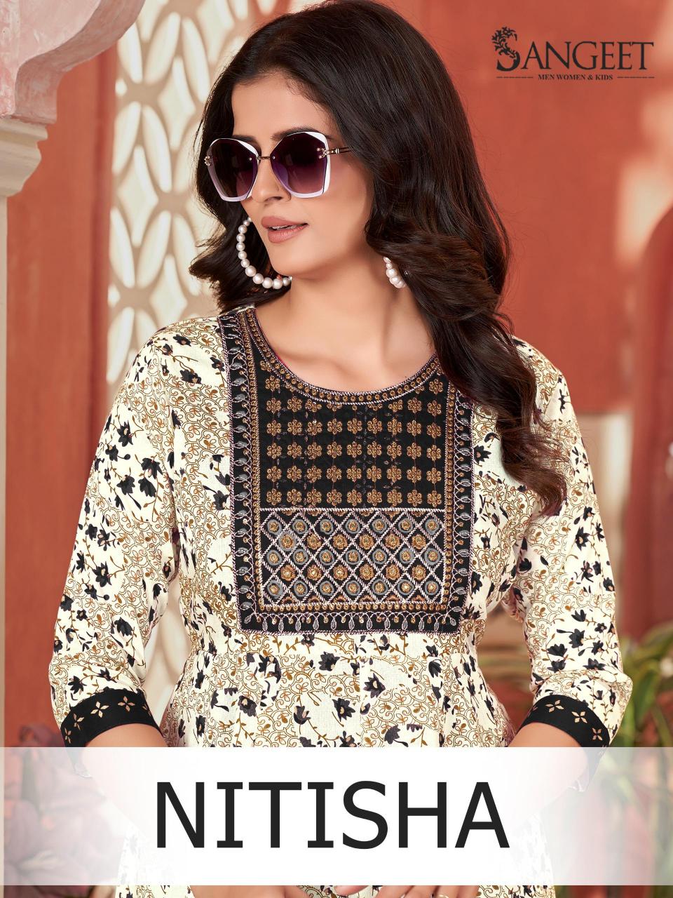 Sangeet Nitisha Rayon Gold Printed kurtis online shopping india