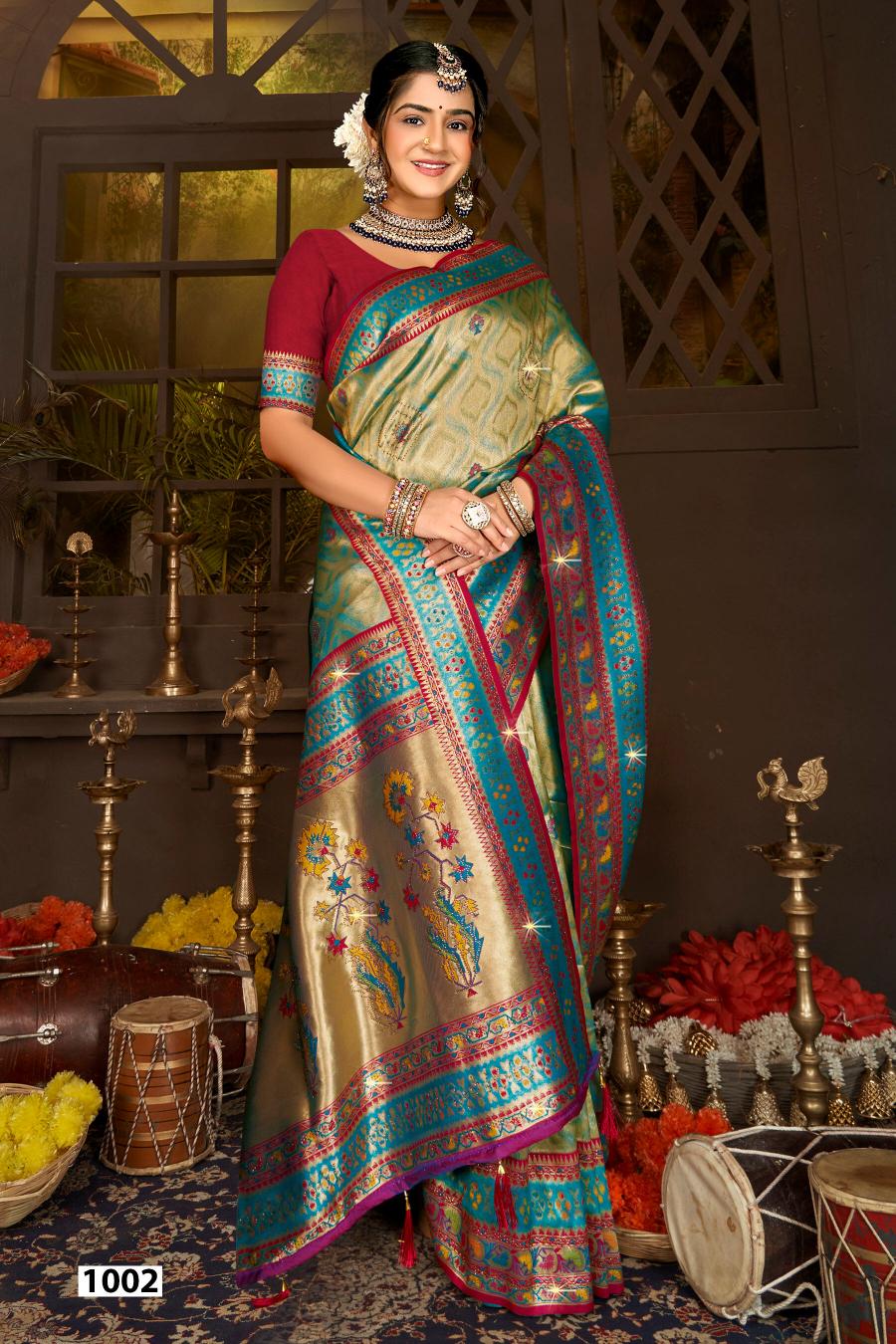 Saroj Dhadkan Tissue Swarovski vol.1 Tissue silk saree  in surat with price wholesale