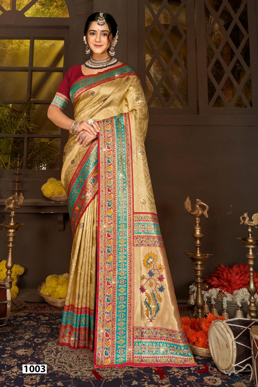 Saroj Dhadkan Tissue Swarovski vol.1 Tissue silk saree  in surat with price wholesale