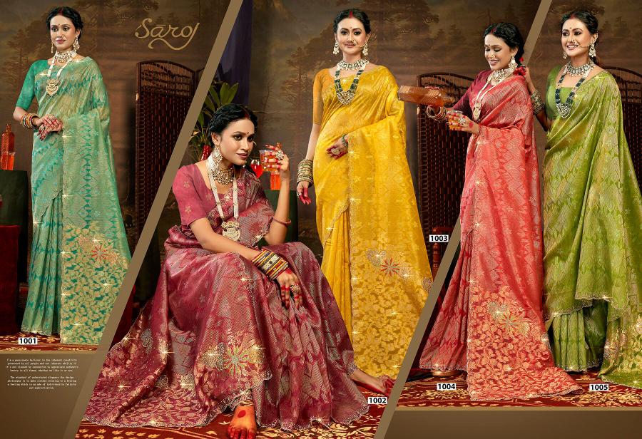 Saroj Ghunghat Jharkan vol.4 Fancy silk saree  in surat with price wholesale
