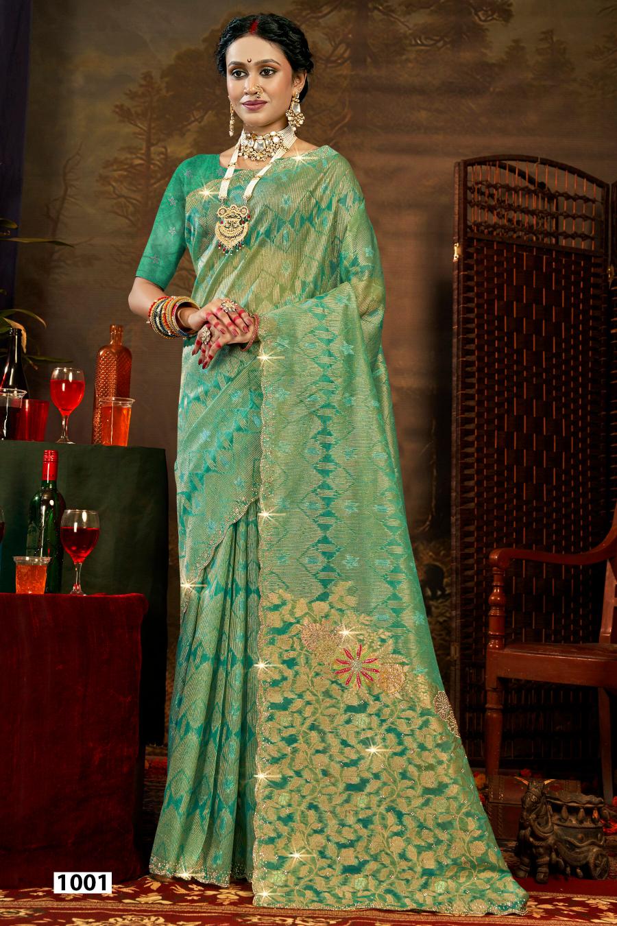 Saroj Ghunghat Jharkan vol.4 Fancy silk saree  in surat with price wholesale