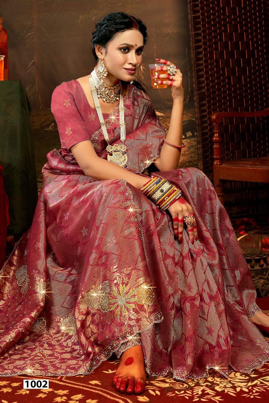 Saroj Ghunghat Jharkan vol.4 Fancy silk saree  in surat with price wholesale