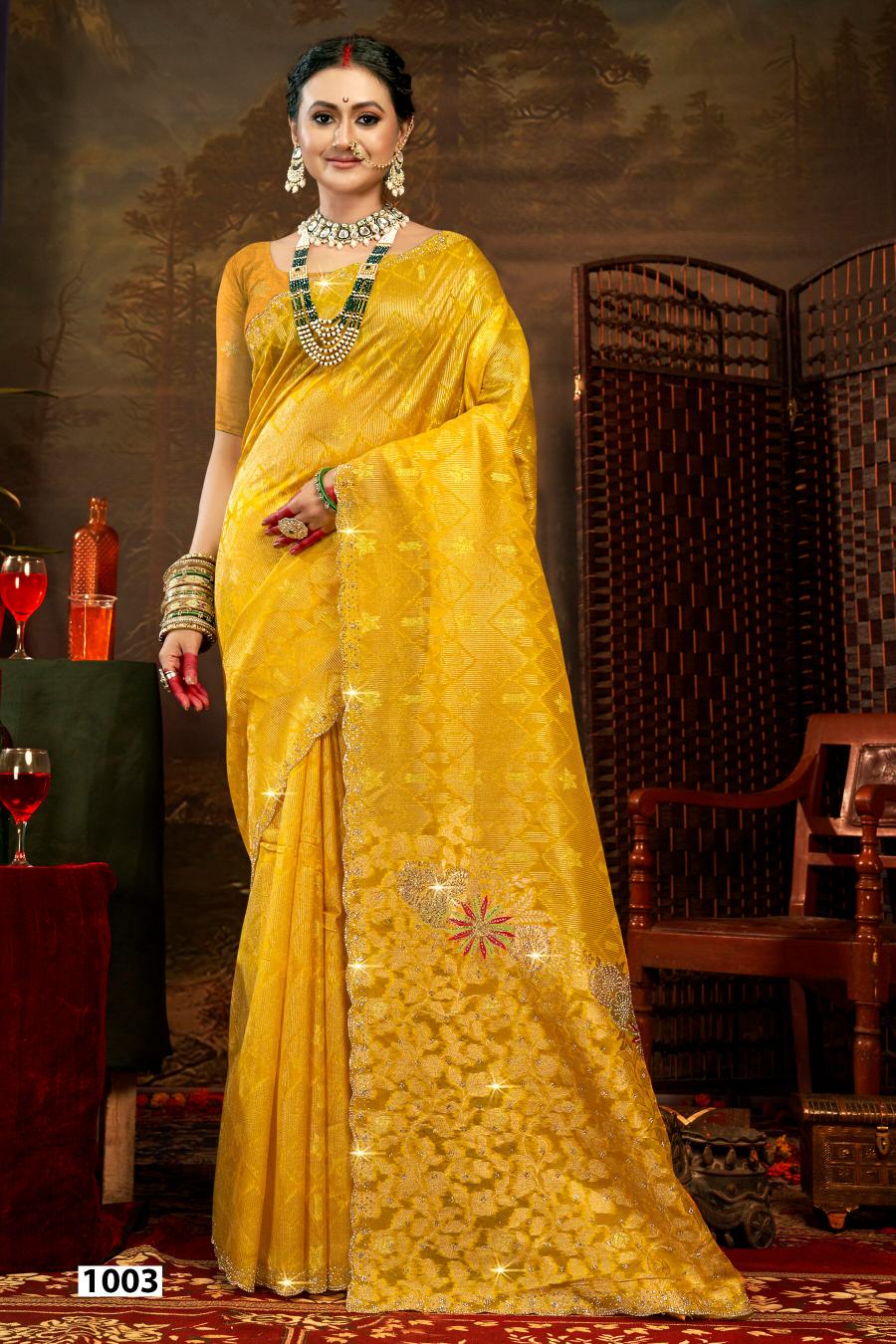 Saroj Ghunghat Jharkan vol.4 Fancy silk saree  in surat with price wholesale