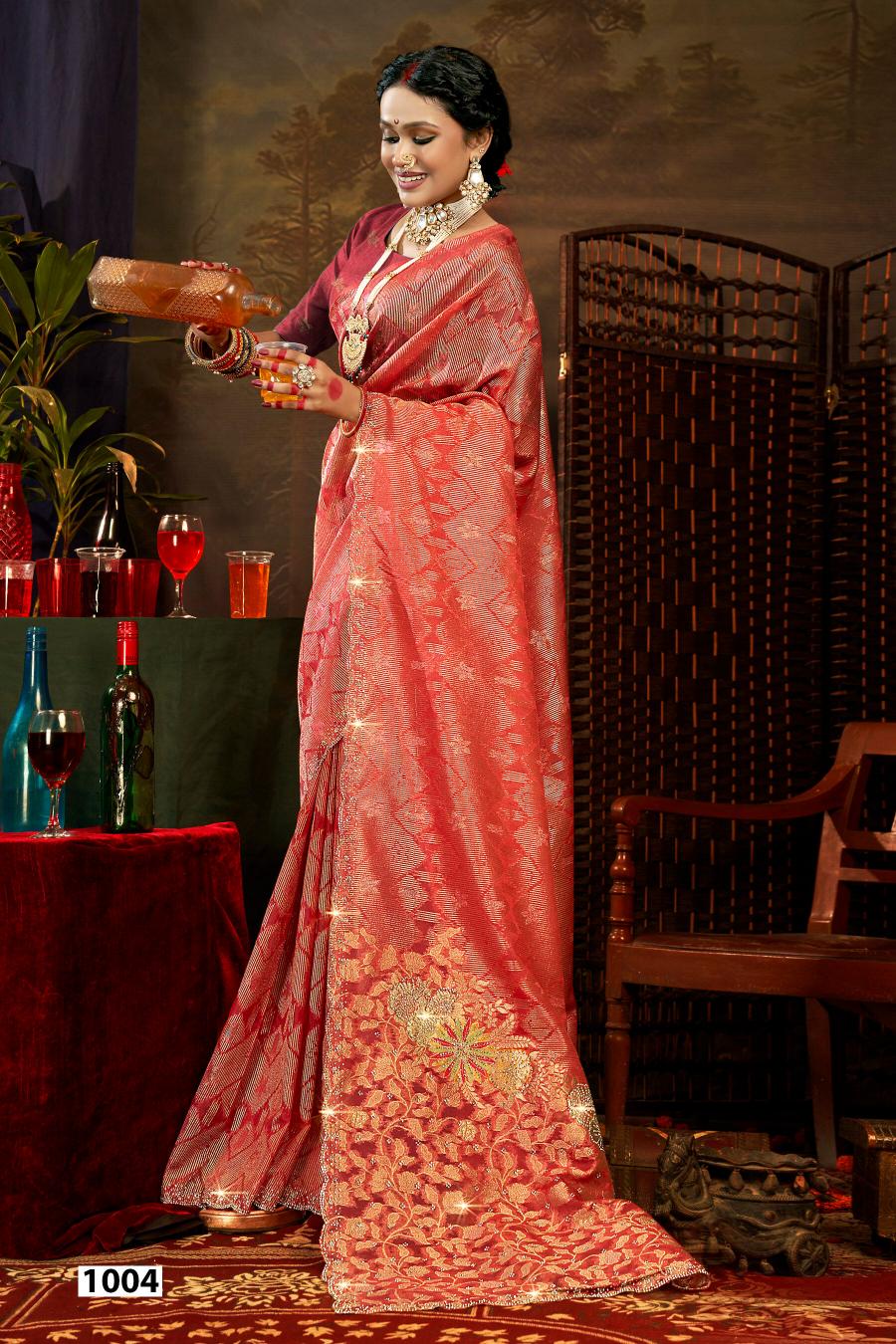 Saroj Ghunghat Jharkan vol.4 Fancy silk saree  in surat with price wholesale