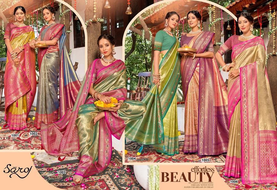 Saroj Shamaa Tissue Swarovski vol.1 Tissue silk saree  in surat with price wholesale