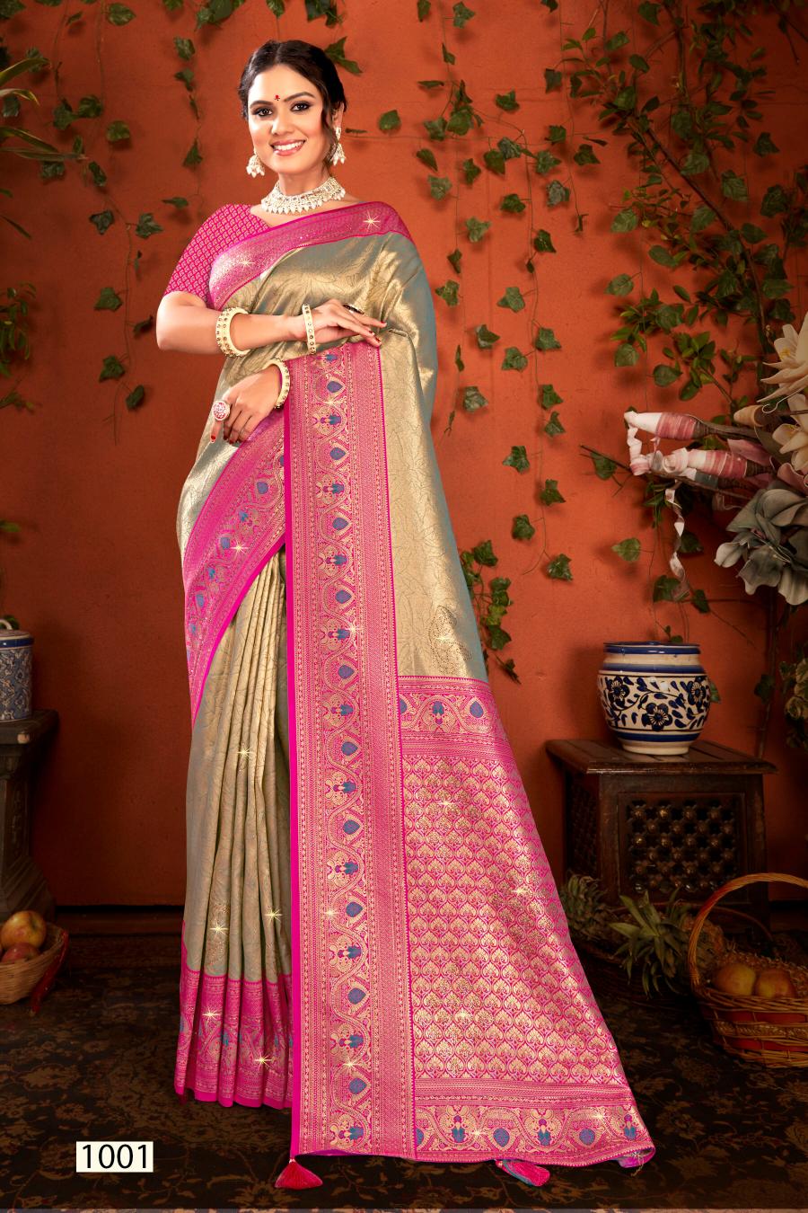 Saroj Shamaa Tissue Swarovski vol.2 Tissue silk saree  in surat with price wholesale