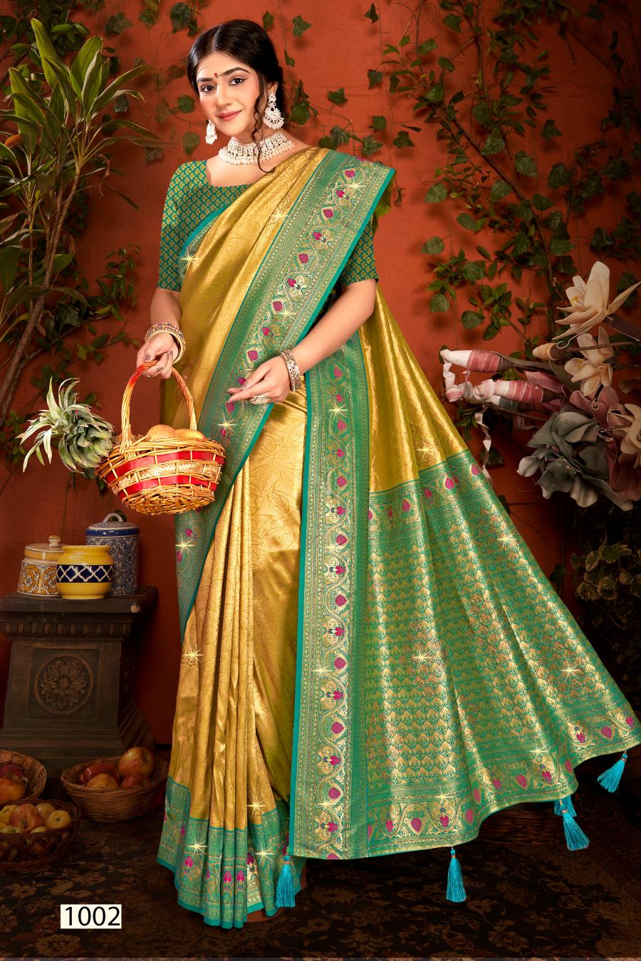 Saroj Shamaa Tissue Swarovski vol.2 Tissue silk saree  in surat with price wholesale