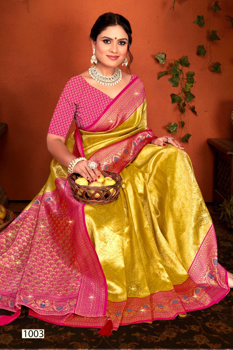 Saroj Shamaa Tissue Swarovski vol.2 Tissue silk saree  in surat with price wholesale