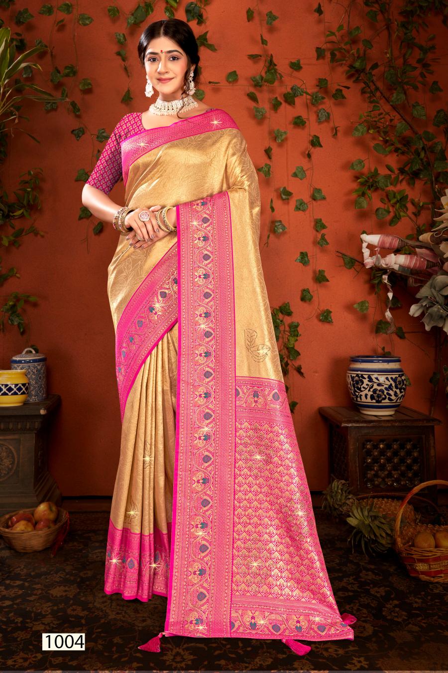 Saroj Shamaa Tissue Swarovski vol.2 Tissue silk saree  in surat with price wholesale
