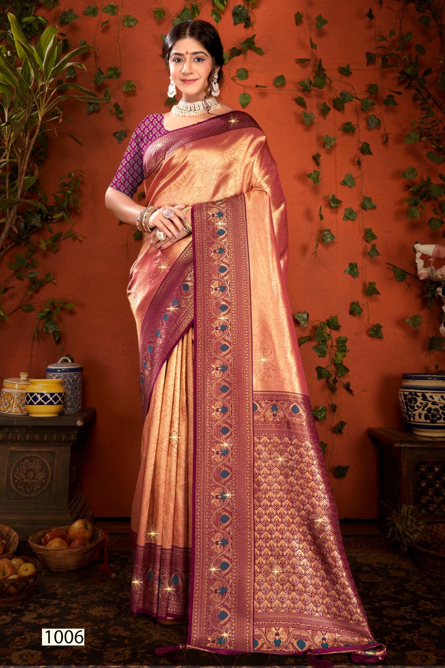 Saroj Shamaa Tissue Swarovski vol.2 Tissue silk saree  in surat with price wholesale