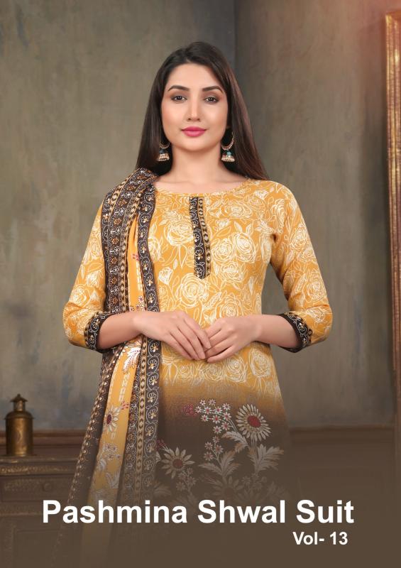 SAT Pashmina Shwal Suit Vol-13 – Dress Material - Wholesale Catalog