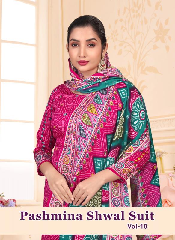 SAT Pashmina Shwal Suit Vol-18 – Dress Material - Wholesale Catalog
