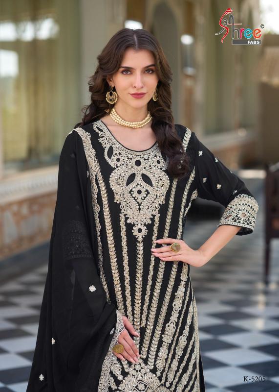 Shree Fabs K 5205 chinon Pakistani Suit Wholesale Catalog