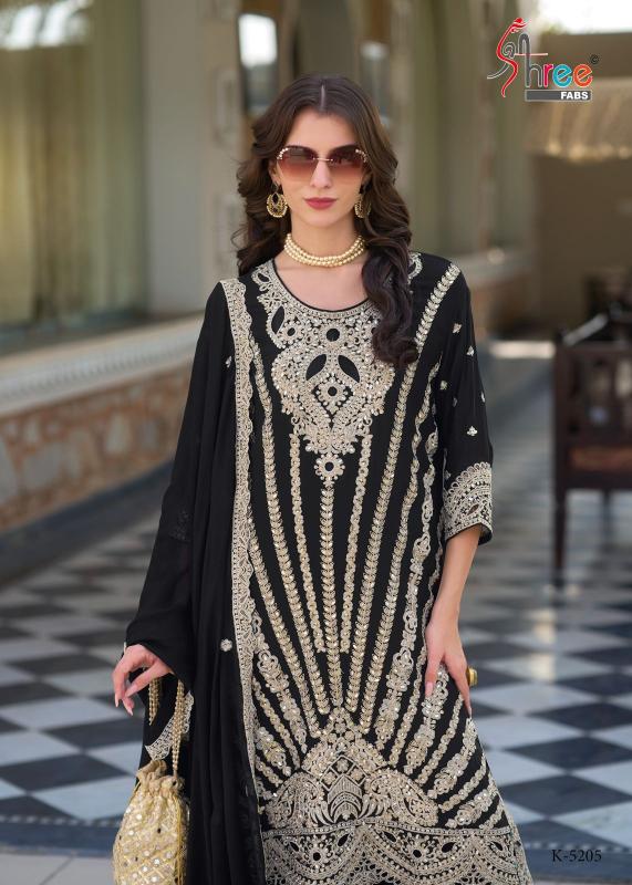 Shree Fabs K 5205 chinon Pakistani Suit Wholesale Catalog