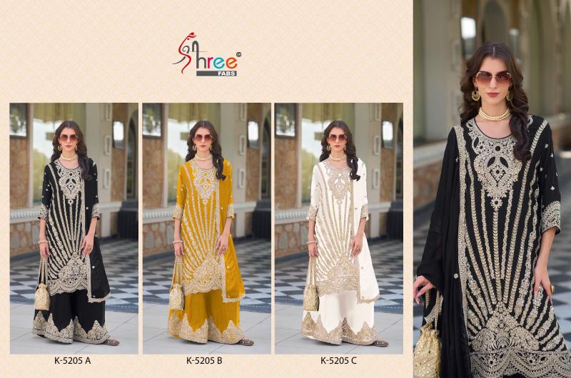 Shree Fabs K 5205 chinon Pakistani Suit Wholesale Catalog
