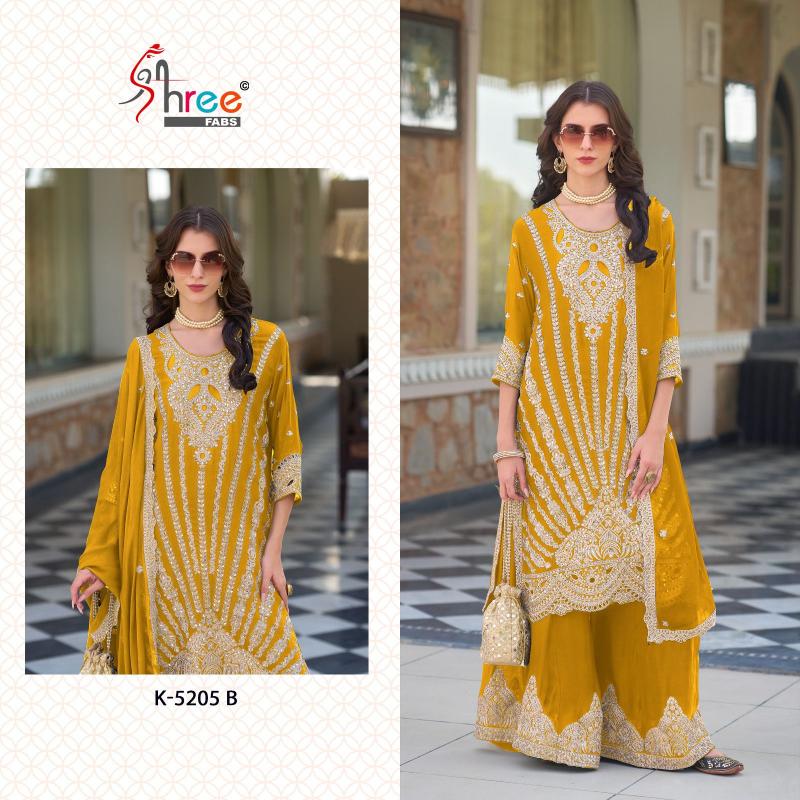 Shree Fabs K 5205 chinon Pakistani Suit Wholesale Catalog
