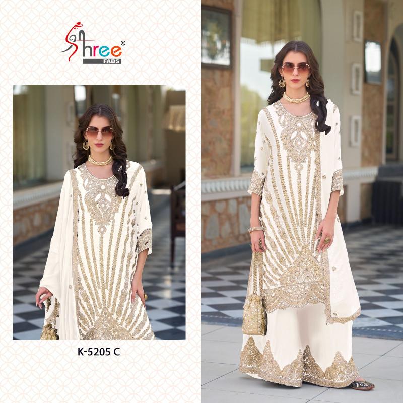 Shree Fabs K 5205 chinon Pakistani Suit Wholesale Catalog