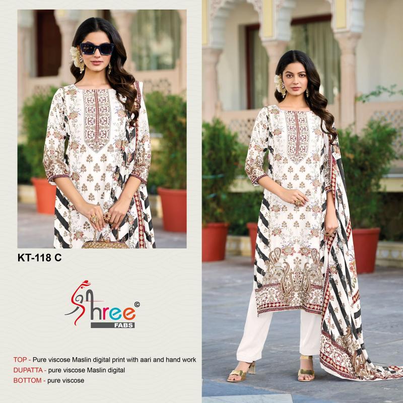 Shree Fabs Kt 118 Viscose Maslin Digital Printed Salwar Suits 