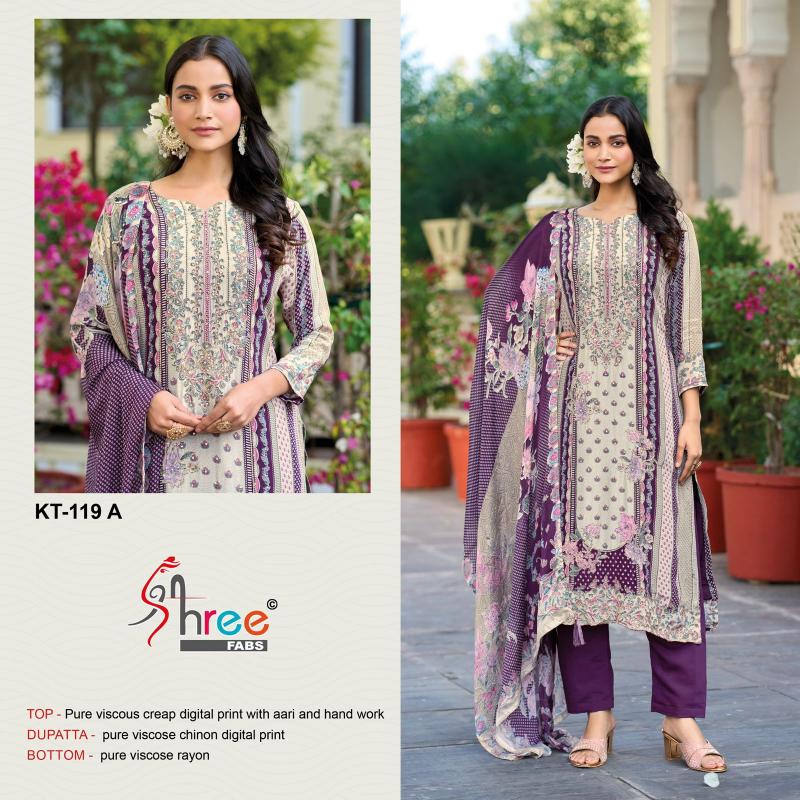 Shree Fabs Kt 119 Crepe Silk Digital Printed pakistani wholesale salwar kameez in karachi