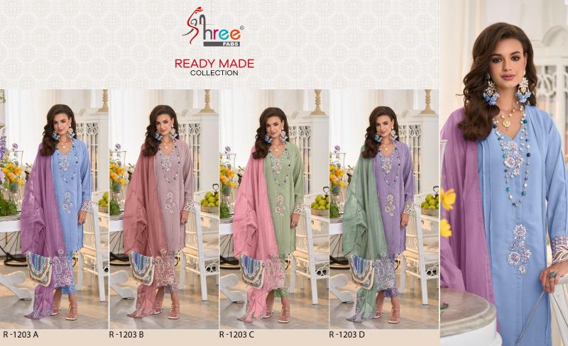 Shree Fabs R 1203 ABCD Ready Made wholesale market for pakistani suits in delhi
