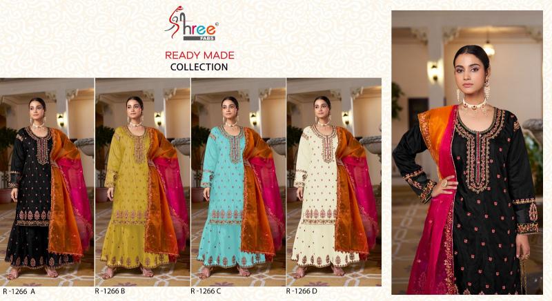 shree fabs R 1266 organza Pakistani Suit Wholesale Catalog