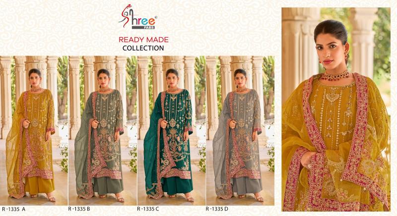 Shree fabs R 1335 organza embrodairy Salwar Kameez Wholesale Catalog