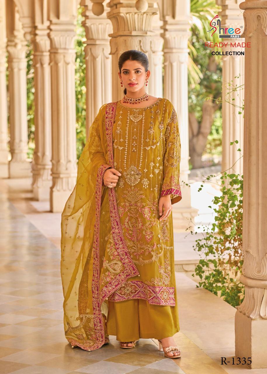 Shree fabs R 1335 organza embrodairy Salwar Kameez Wholesale Catalog