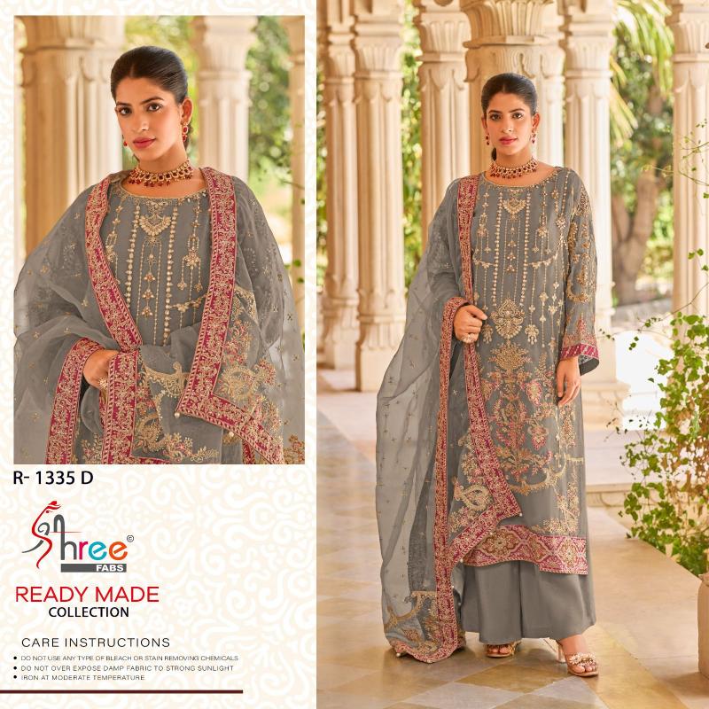 Shree fabs R 1335 organza embrodairy Salwar Kameez Wholesale Catalog