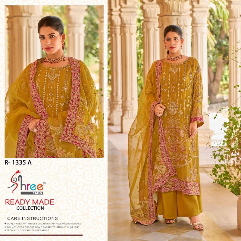 Shree fabs R 1335 organza embrodairy Salwar Kameez Wholesale Catalog