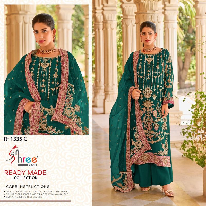 Shree fabs R 1335 organza embrodairy Salwar Kameez Wholesale Catalog