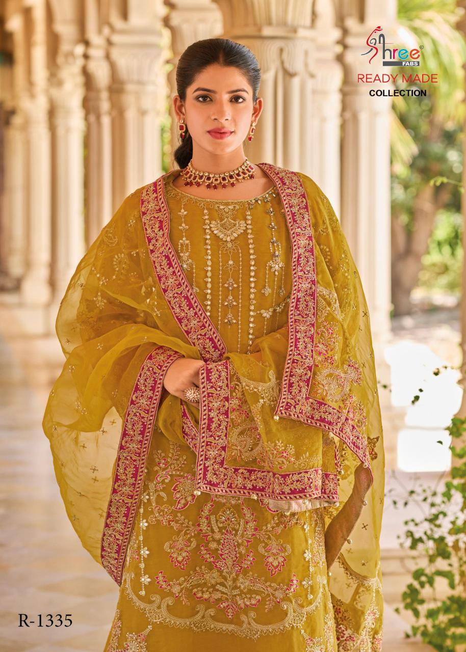 Shree fabs R 1335 organza embrodairy Salwar Kameez Wholesale Catalog