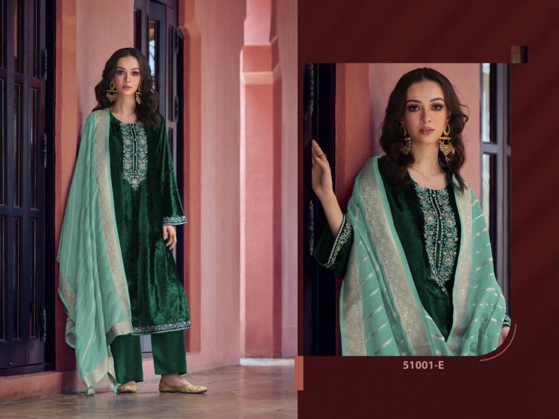 Super Hit Velvet 51001 A To D Velvet Salwar Kameez Wholesale Catalog