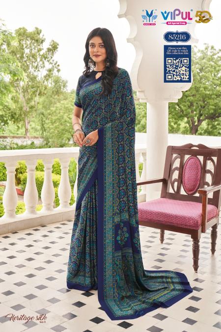 Vipul Heritage Vol 1 royal blue saree online india