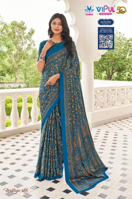 Vipul Heritage Vol 1 royal blue saree online india