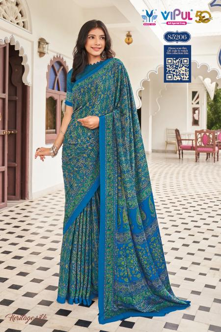 Vipul Heritage Vol 1 royal blue saree online india