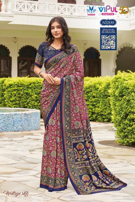Vipul Heritage Vol 1 royal blue saree online india