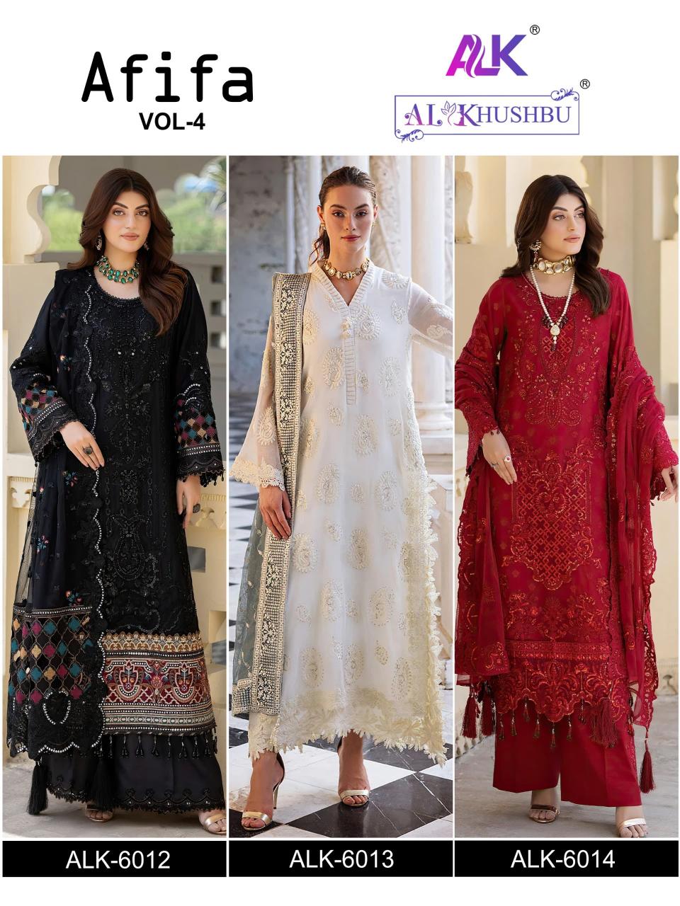 Al Khushbu Afifa Vol 4 Georgette Pakistani Suits Wholesale Catalog