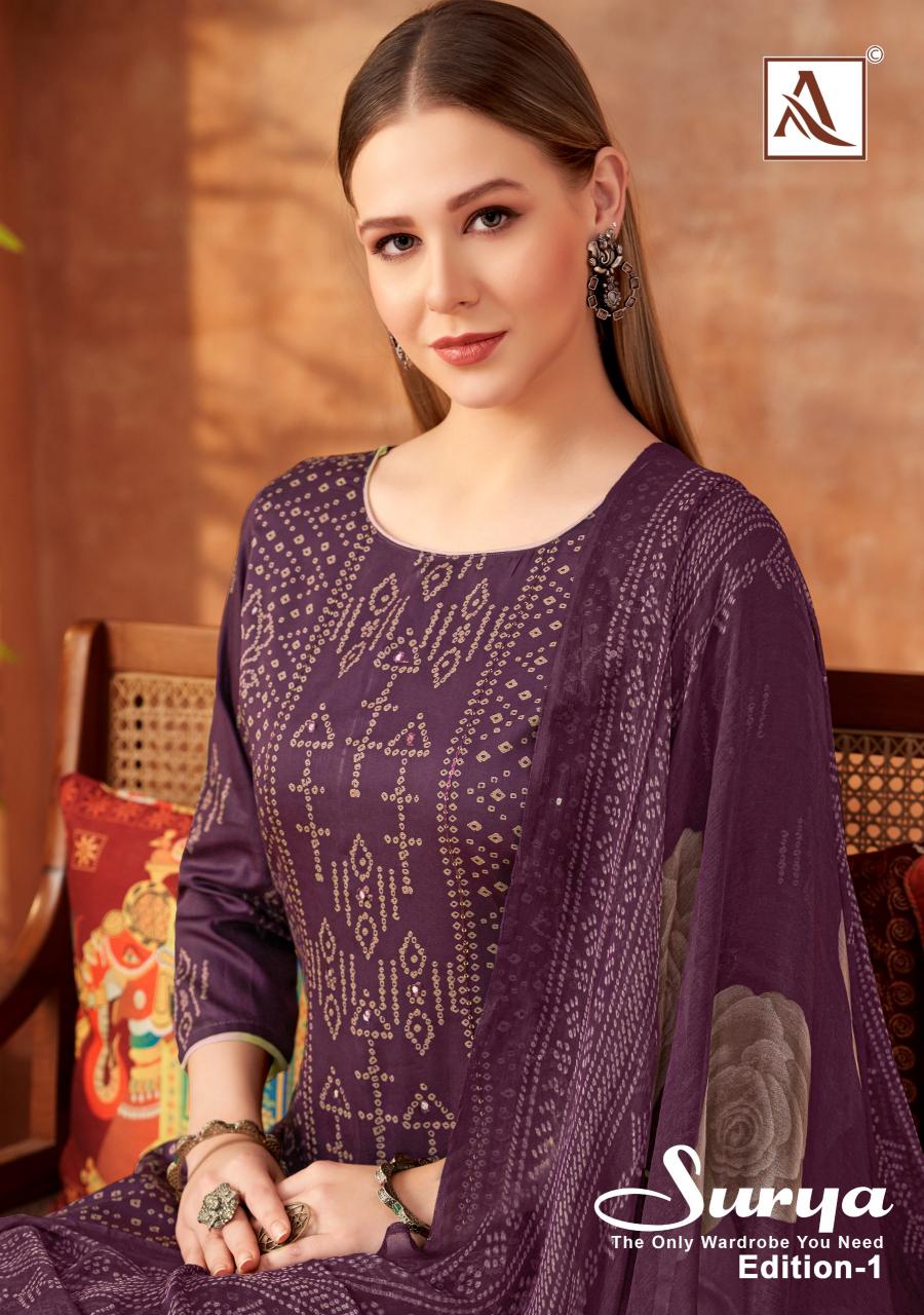 Alok Surya Catalog dress material wholesale shops at mangalote 