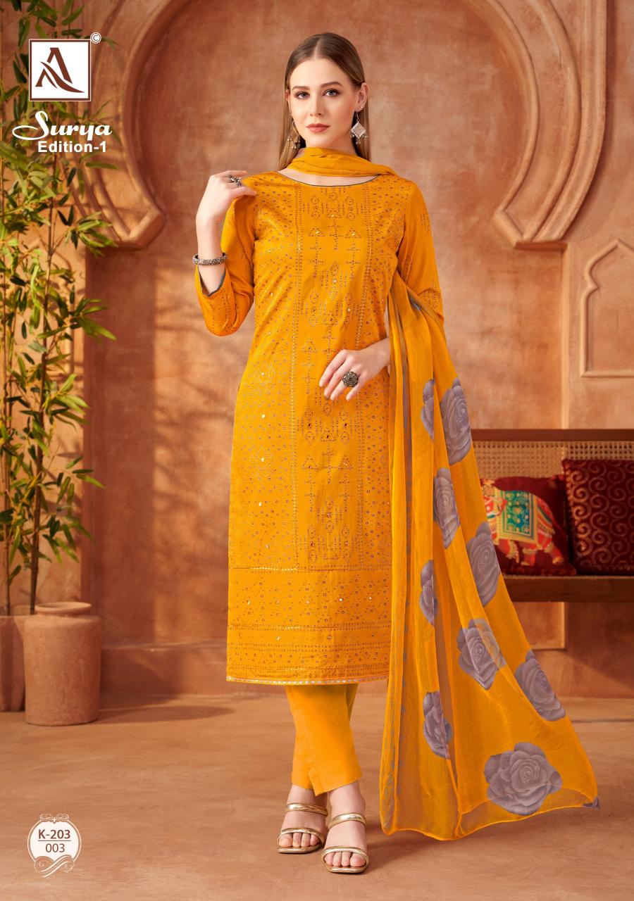 Alok Surya Catalog dress material wholesale shops at mangalote 